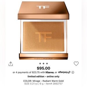 Tom Ford Soleil De Feu Glow Highlighter, 01 MIRAGE, Full Size .21oz/6g, NIB